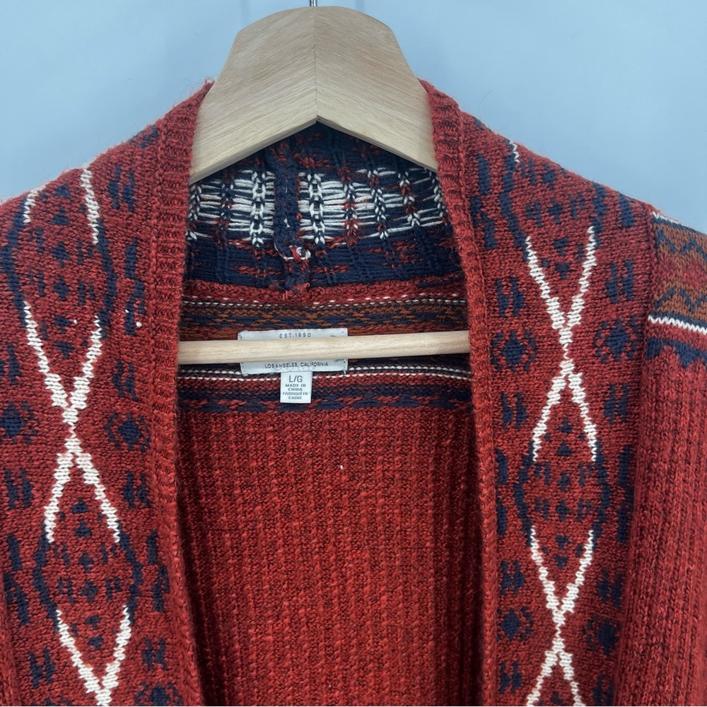 Rust Patterned Women's Sweater - Picture 6 of 12